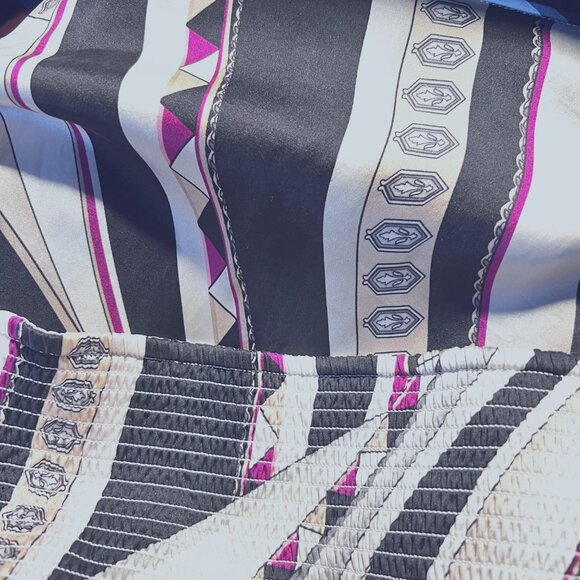 White House Black Market Silk Stretch Fitted Waist Cut Out Shoulder-Small-Short - Picture 12 of 15